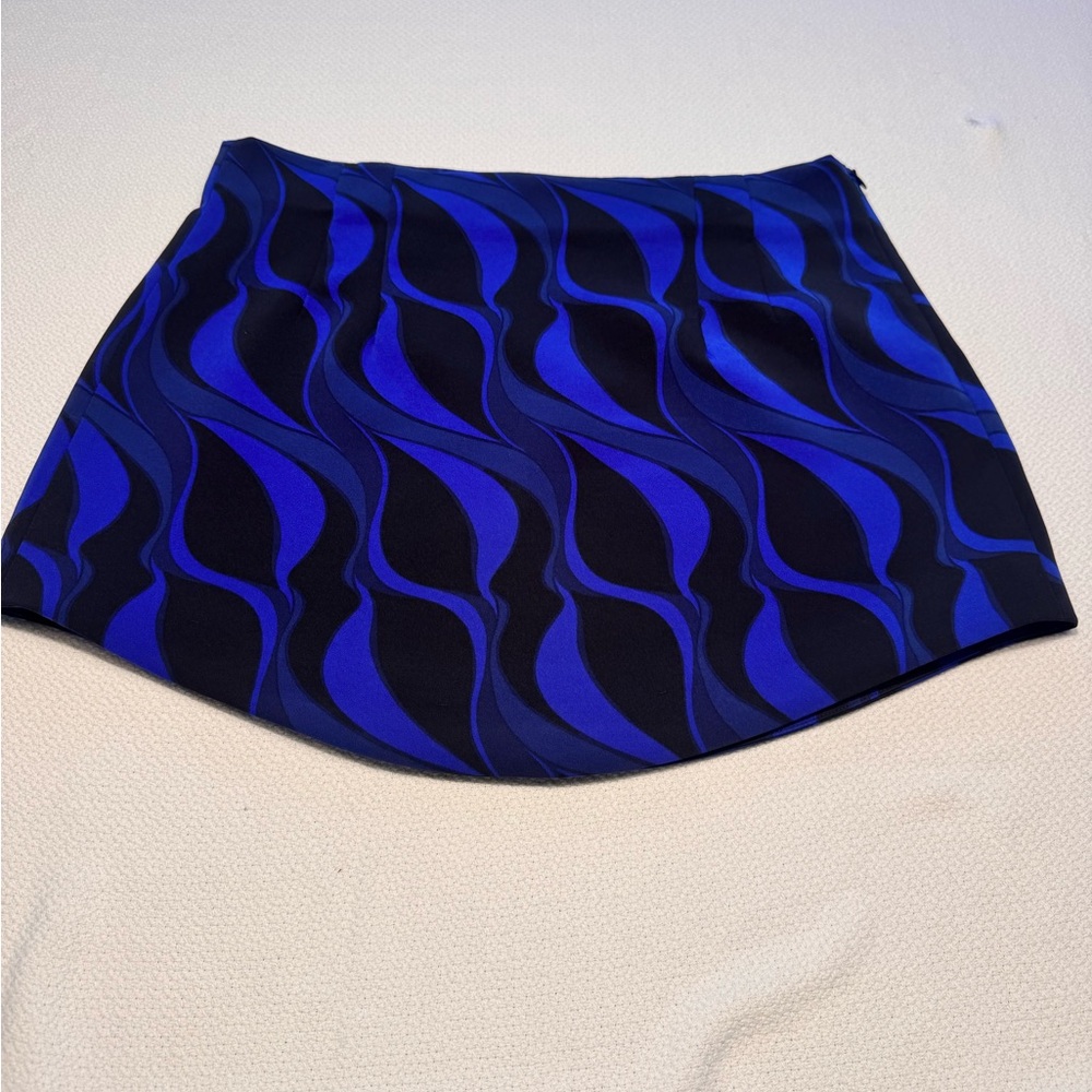 Zara Blue Wave Pattern Skirt